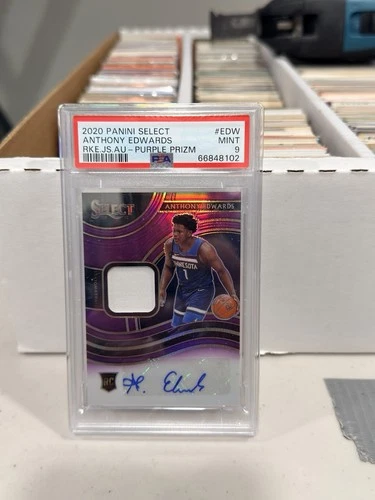 2020-21 Panini Select - Rookie Jersey Auto Anthony Edwards Purple Prizm /99