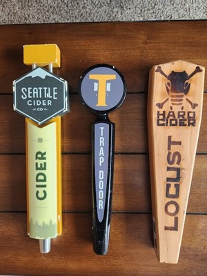 Lot Of 3 Beer Tap Handles Seattle Cider | Locust | Trap Door