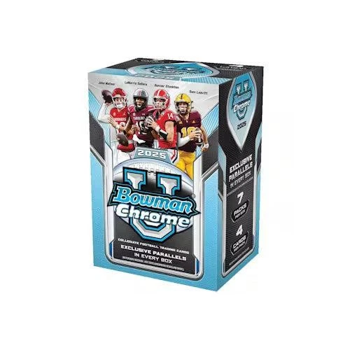 2025 Bowman University Chrome Football 7-Pack Blaster Box
