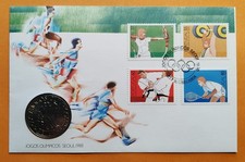 Portugal 250 Escudos 1988 XXIV. Olympische Sommerspiele Seoul 1988 Coin Cover !!
