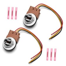 2 Set Turn Signal Light Bulb Socket Angle Connector Wiring Pigtail Harness Kit
