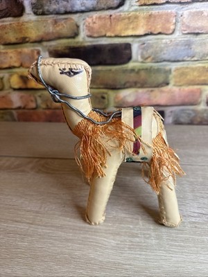 Vintage Leather Hand Crafted Bedouin/Arabic Camel 7'' tall