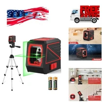 Laser Level, 100 feet 360 Self Leveling Green Cross Line lazer leveler tool w...