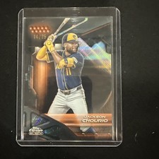 2026 Topps Chrome Black #91 Jackson Chourio Orange Wave #/25