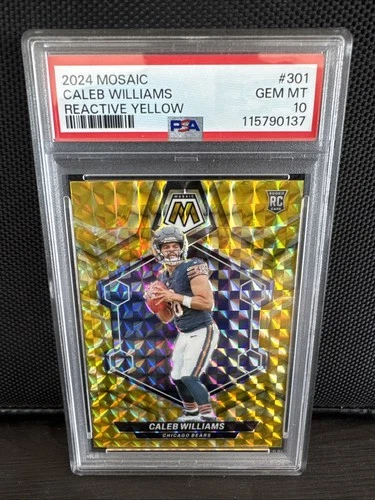 2024 Mosaic Caleb Williams Reactive Yellow GEM MT PSA 10 RC