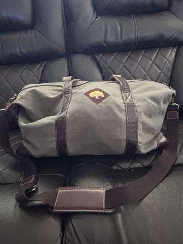 LINKS AND KINGS TOURNAMENT DUFFEL BAG WAXED CANVAS & LEATHER EUC