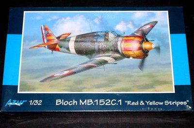 Azur 1/32 Bloch MB.152C.1 'Red & Yellow Stripes' French/Vichy AF Fighter SEALED