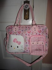 SANRIO HELLO KITTY LARGE PINK GIRL BABY DIAPER TOTE TRAVEL CARRY ON BAG NEW 