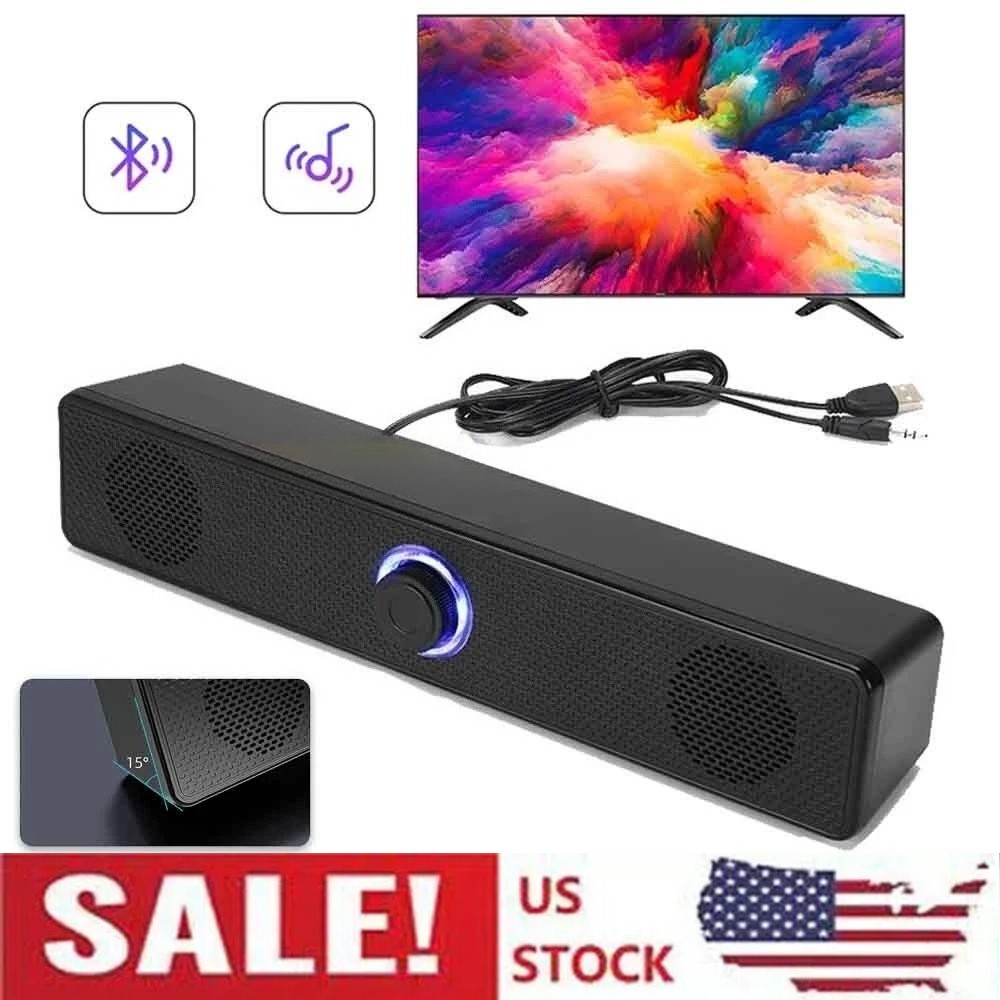 Stereo Bass Sound Computer Speakers 3.5mm USB Wired Soundbar for Desktop Laptop