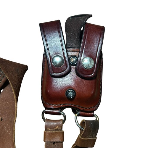 Don Hume Leather Holster Straps Belt Holder Dbl Ammo Magazine Pouch - Picture 6 of 12