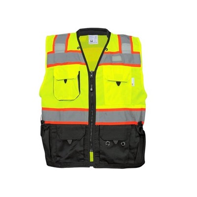 GGS High Visibility Safety Vest - Lightweight Yet Durable, Reflective Tape, 9 Po