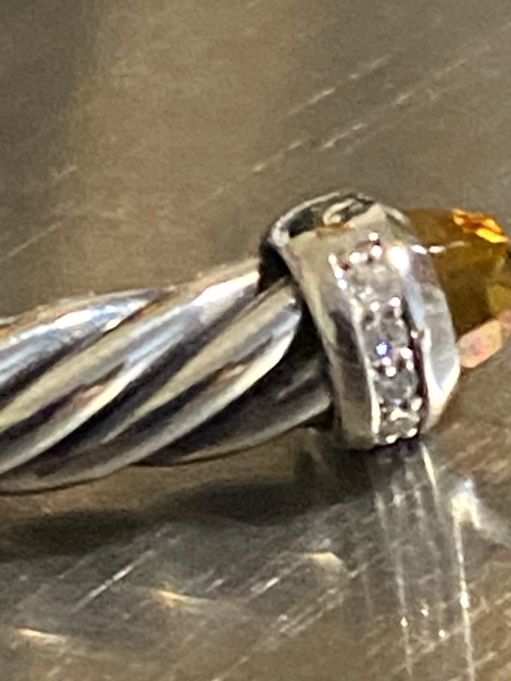 Brazalete David Yurman 4 mm plata de ley FLEX citrino mediano Foto 3 de 4