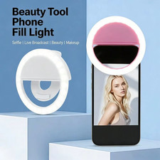 Selfie Mini Ring Fill Light Flash LED Rechargeable Portable Clip-On 3 Levels Lig