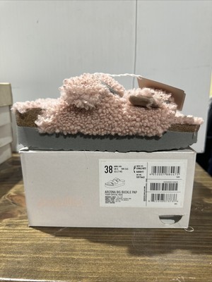 NIB Papillio Birkenstocks Big Buckle Pap In Teddy Crystal Rose Size:38(US:L7)