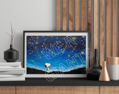 Snoopy Starry Scene 17x11 Art Print