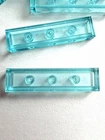 LOT 100 BRAND NEW LEGO PIECES BLUE CLEAR TRANSPARENT  1x4 FLAT TILE SMOOTH 1 4