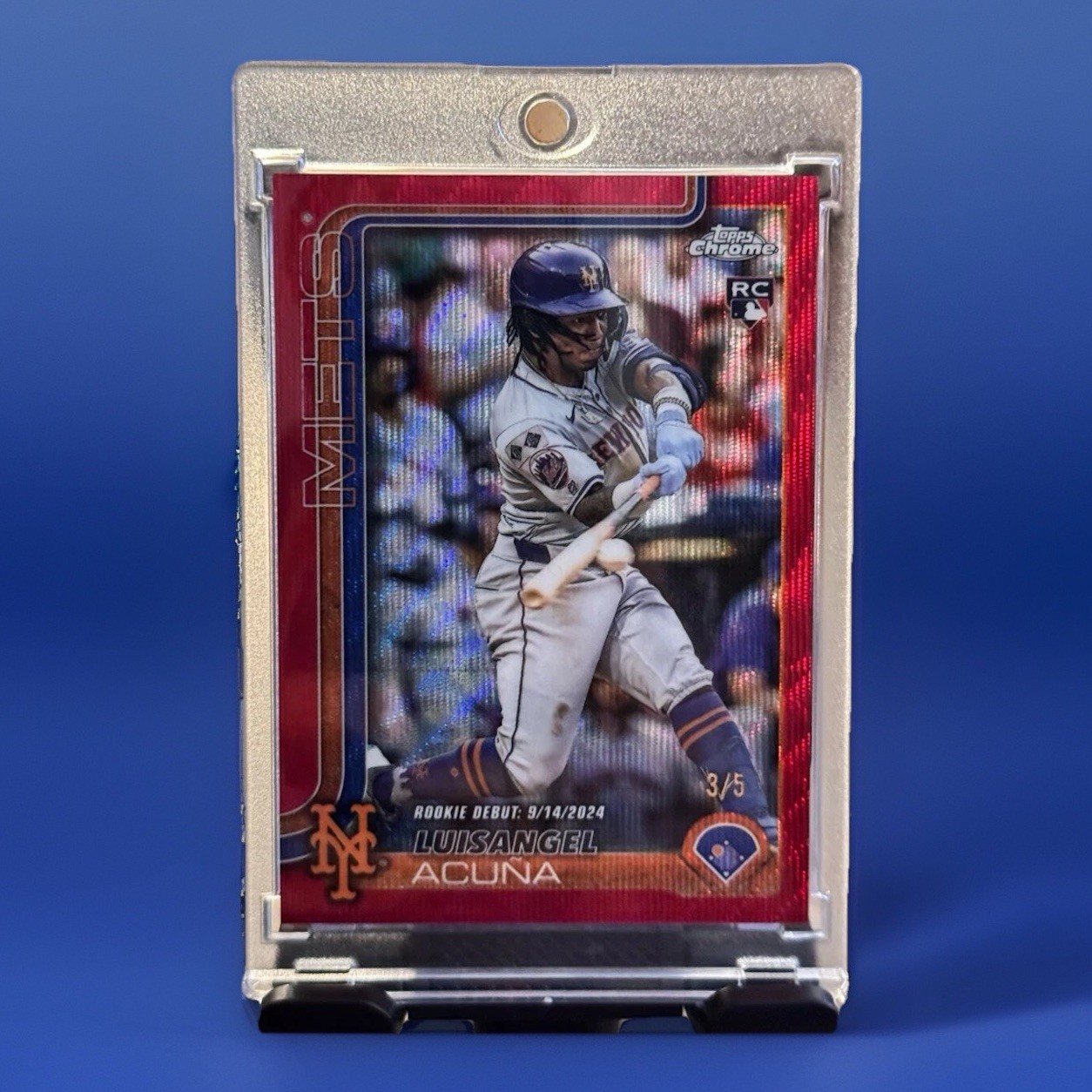 2025 Topps Chrome Update Luisangel Acuna #USC53 Red Wave Refractor /5 (RC)