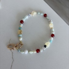 Gemstone Beaded Keychain Phone Charm Bag Charm Purse Clip Handmade
