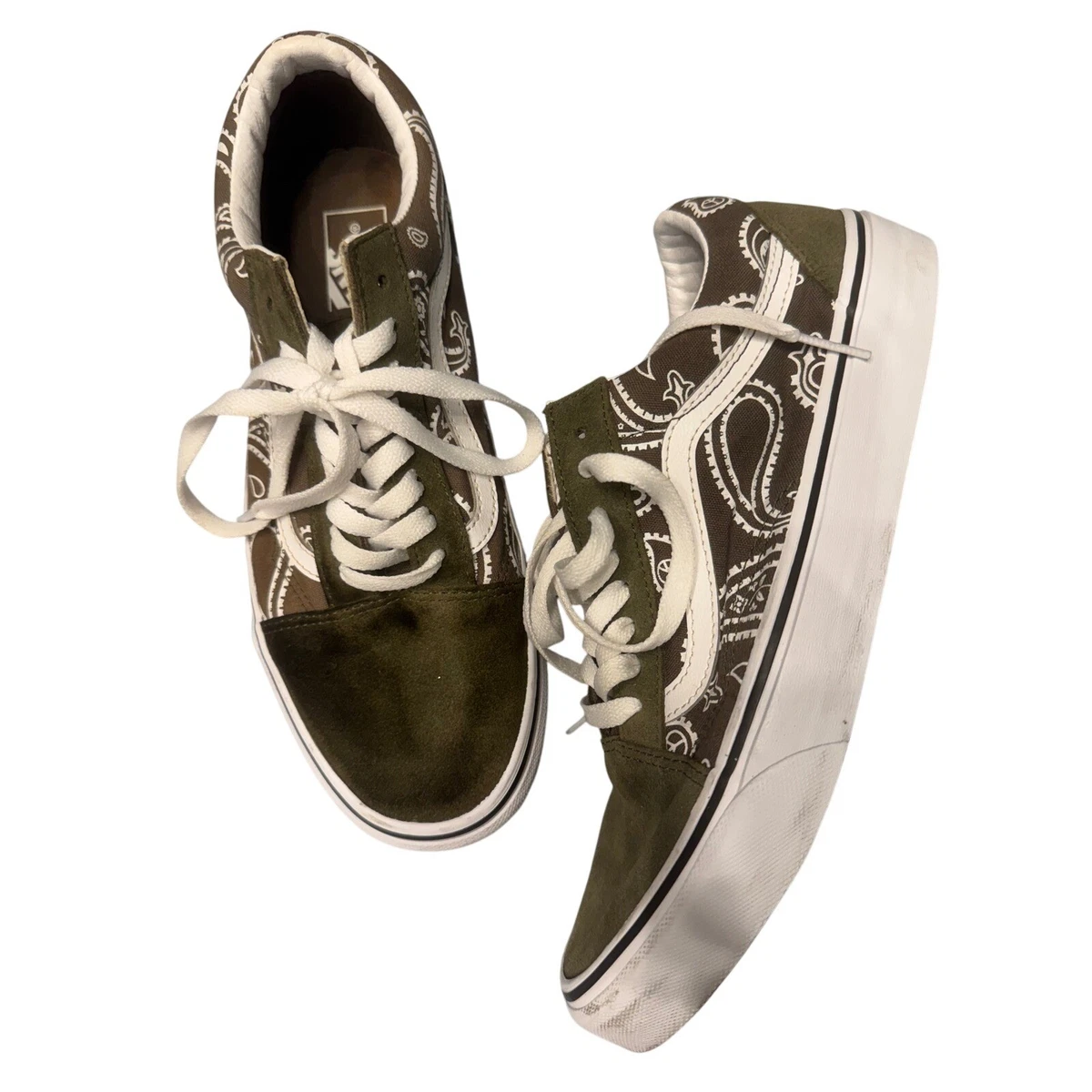 Vans Old Skool Paisley - Black Olive for sale | eBay