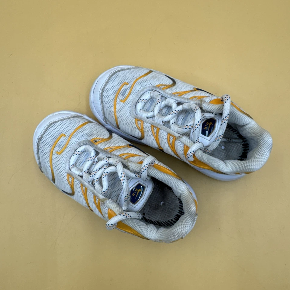 Nike Air Max плюс белый оранжевый синий кроссовки США 9C Kids сетки нуждается стельки - Изображение 2 из 4