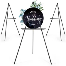 3 Pcs Upgraded 63" Wooden Easel Stand for Sign, Tripod Easel for Wedding Sign...