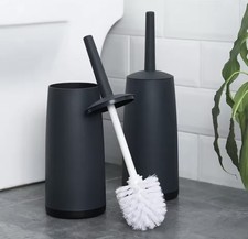 1 X Small Black Plastic Toilet Brush With Standing Base