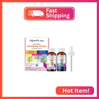 Hyland's Baby Organic Daytime and Nighttime Soothing Drops Combo Pack, Drops for