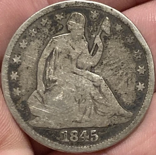 1845-O Seated Liberty Silver Half Dollar 50c Good Details
