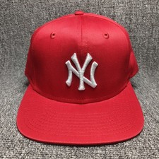 New Era NY Yankees Red Snapback Hat MLB Baseball Cap Flat Brim OSFA