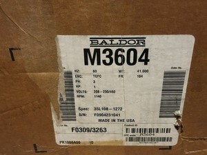 BALDOR,M3604,ELECTRIC MOTOR 1HP 1140RPM 3PH 184