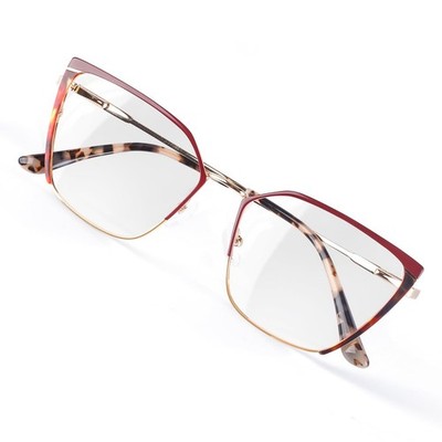Blue Blockers Glasses for Women Oversized Leopard Print Eye Protection Red
