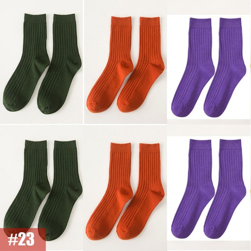 Lotto 6 X Calze Uomo Cotone Tinta Unita Righe Business Casual Lunghe Crew Sportive Calzini - Foto 13 di 39