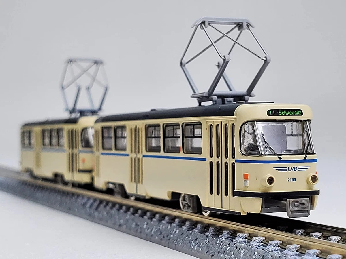 N Scale Tomytec Tatra T4D LVB Set of 2 NIB Leipzig Streetcar Tram 315728