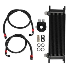 Universal Engine Oil Cooler 13 ROW AN10 + Filter Adapter Kit + Nylon Oil Lines