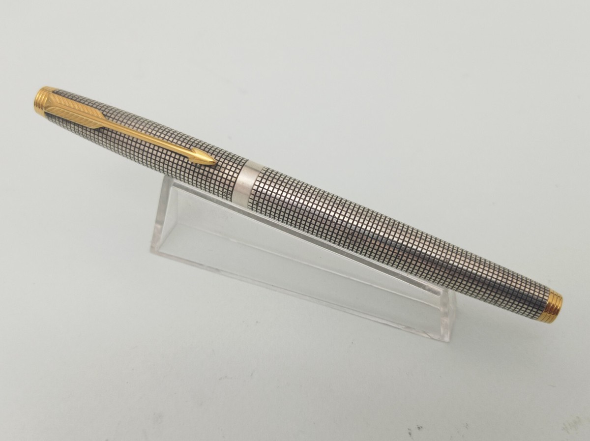 筆記具 PARKER 75 STERING SILVER CISELE 14K XF Parker 75 Sterling Silver Color Fountain Pen 14K Nib XF 585