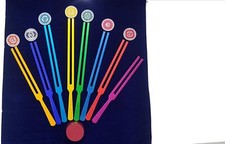 Color Chakra 8 Tuning Fork with Extra Large Handel Activator sign