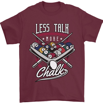 9-Ball Pool Less Talk More Chalk Funny Mens T-Shirt 100% Cotton