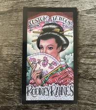 vintage RODNEY RAINES flash ACE TATTOO BUSINESS CARD charlotte NC ephemera