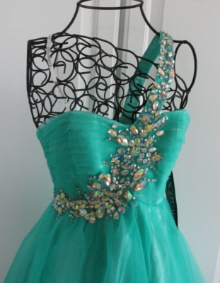 homecoming party dresses A Line Satin Crossed Back Mini Homecoming Dresses, Short Party Dresses,  SH581 main image 1