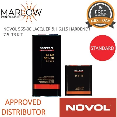 NOVOL SPECTRAL KLAR 565-00 VHS LACQUER + H6115 STANDARD HARDENER 7.5LTR KIT