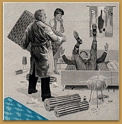  1961 SCHLARAFFIA DECK BED MATTRESS Print Ad HAPPY FAMILY 