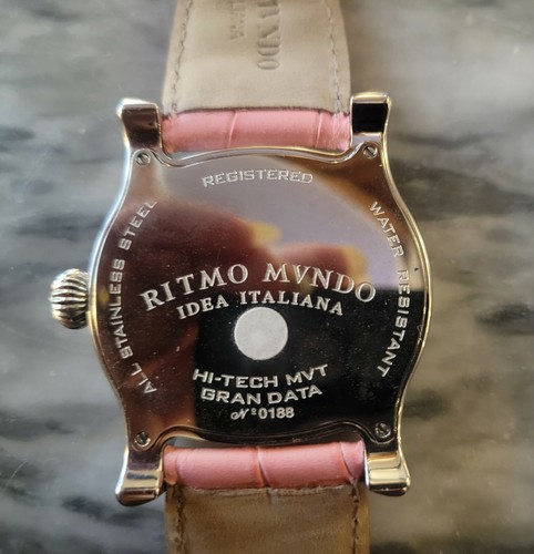 RITMO MVNDO Scala Series Stainless Steel Baroque Shape Wrist Watch Pink MOP Dial - Picture 3 of 10