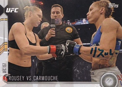 Liz Carmouche Signed 2015 Topps UFC Chronicles Card #182 Auto 157 v Ronda Rousey