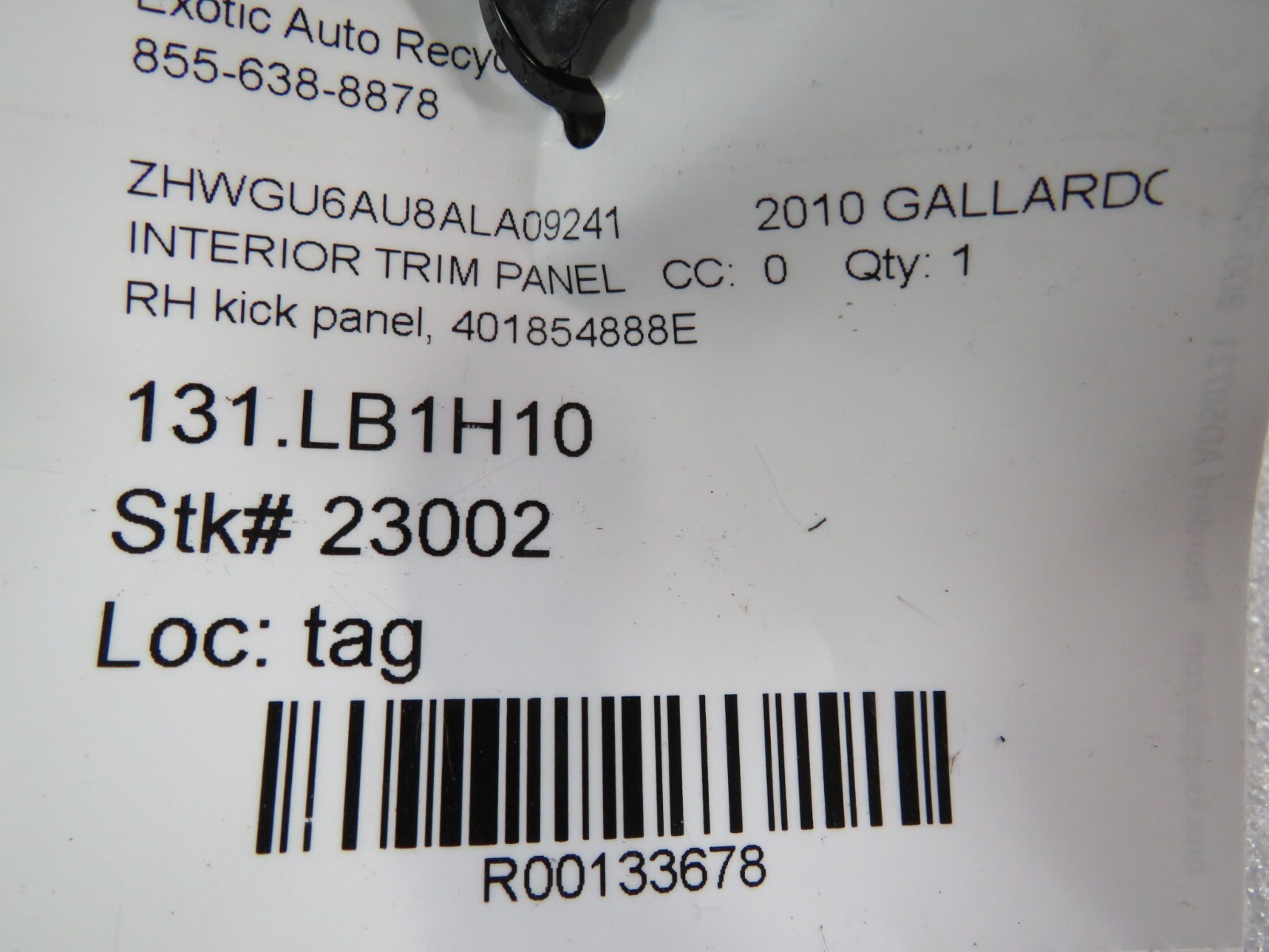 Lamborghini Gallardo RH, Right, Front Sill Cover, Blue Leather, Used, 401854888E