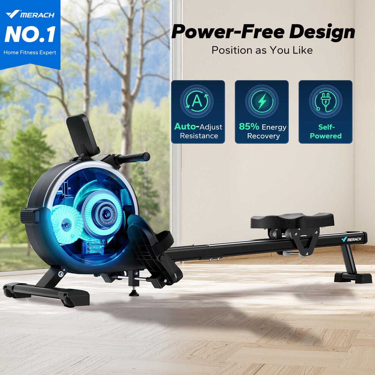 MERACH Q1　ローイングマシン ROWING MACHINE Q1S Home Smart Rower - Auto Resistance Magnetic Rowing