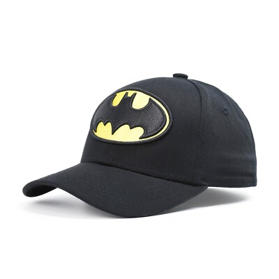 Original Warner Bros. Batman Kinder Curved Cap Verstellbar Schwarz Neu