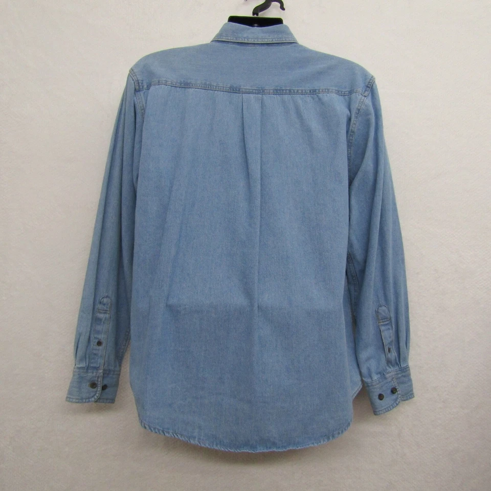 Camisa de hombre Austin Clothing Co manga larga mediana azul algodón botón denim preppy Foto 4 de 4