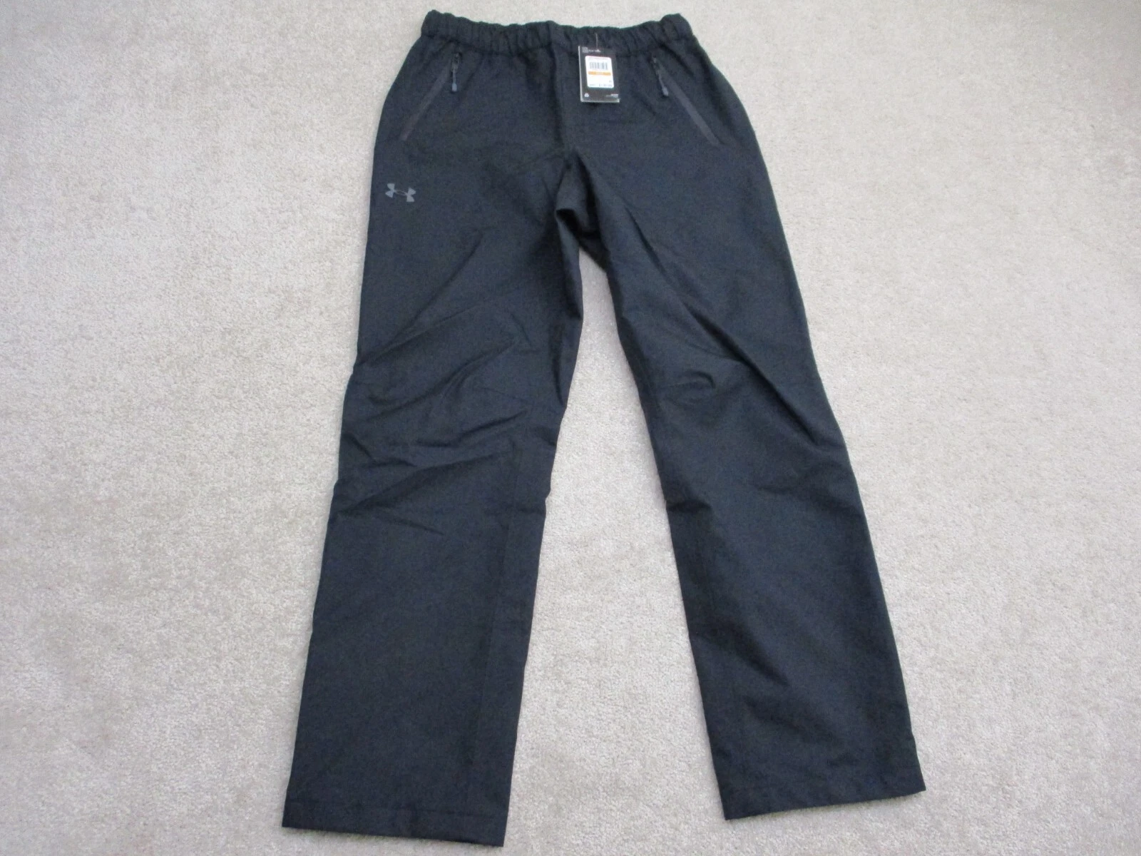 Under Armour Men Small 31" UA Stormproof Lined Rain Pants Black 1369255 001