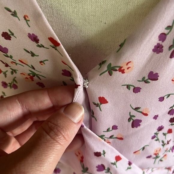 Nicholas Floral Drape Front Silk Dress View 6