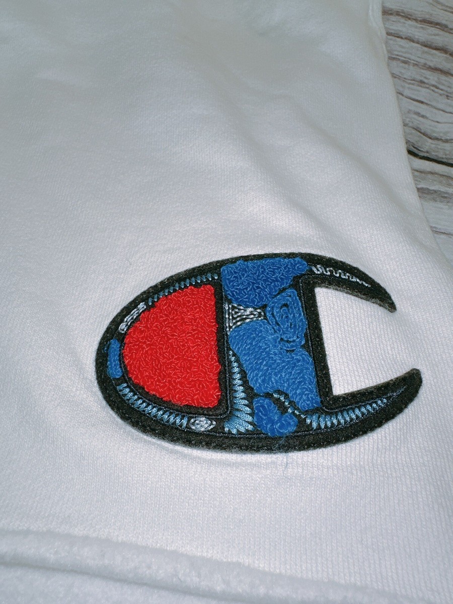 Champion Reverse Weave Short White Color Big Logo Mens Size Medium
